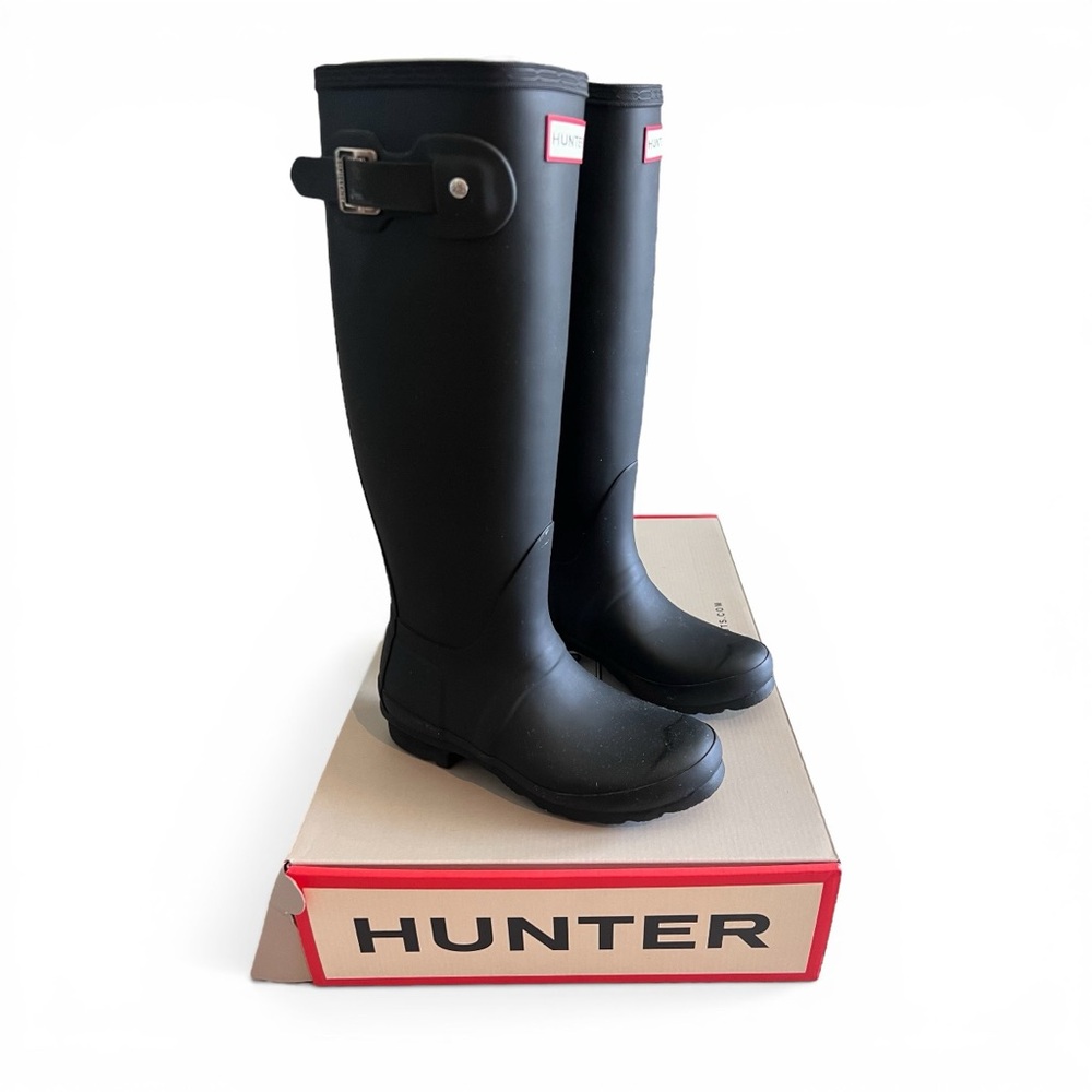 Hunter Black Knee-High Rain Boots